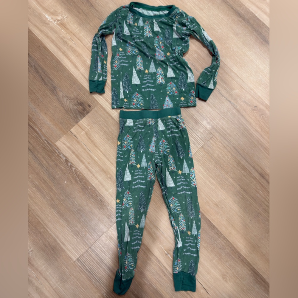 Little Sleepies Forest Green Holiday Tree Pajama Set